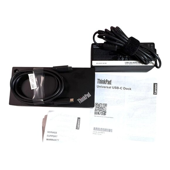 Lenovo ThinkPad 40AY Universal USB-C Docking Station Gen2 w/ DP + HDMI Cable - Picture 1 of 12